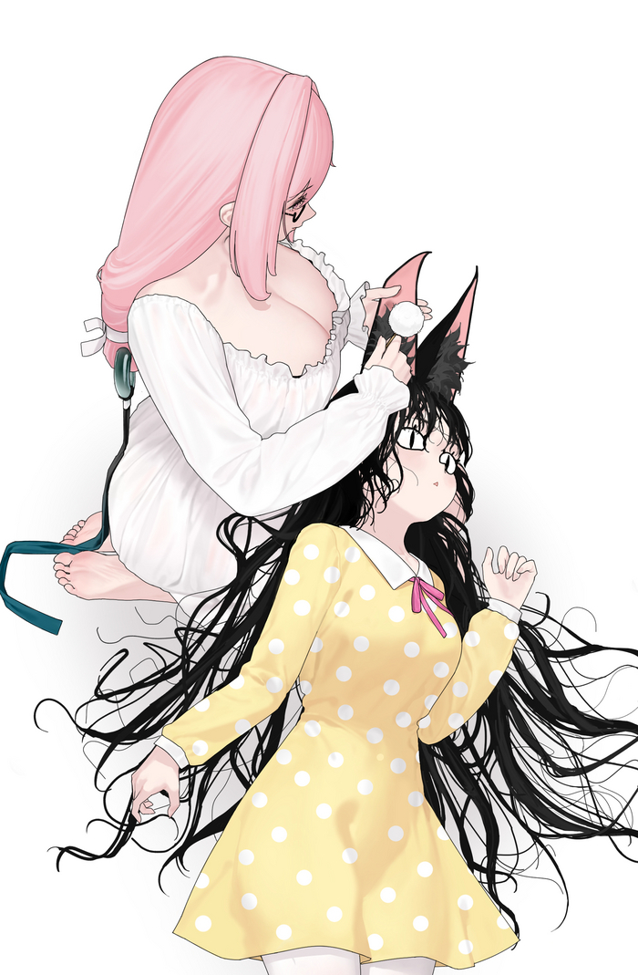 ! Zenless Zone Zero, Hoshimi Miyabi (zzz), , , , Anime Art, , Animal Ears, Tsukishiro Yanagi (zzz)