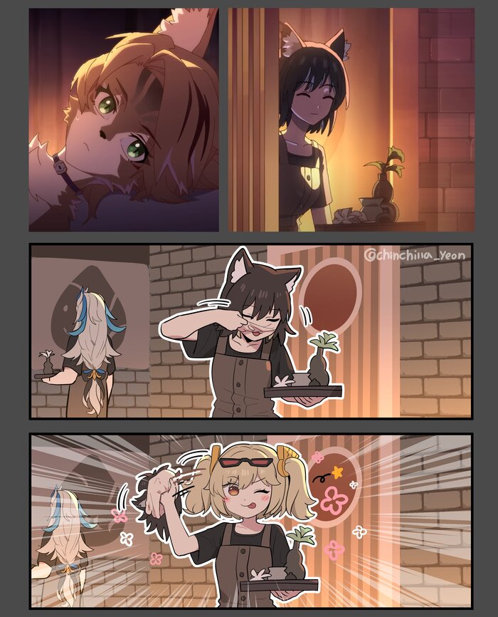    , Anime Art, , , Zenless Zone Zero, Burnice White (zzz), Pulchra (zzz), Animal Ears, Yun_ooyun, , , YouTube, Neuvillette (Genshin Impact)