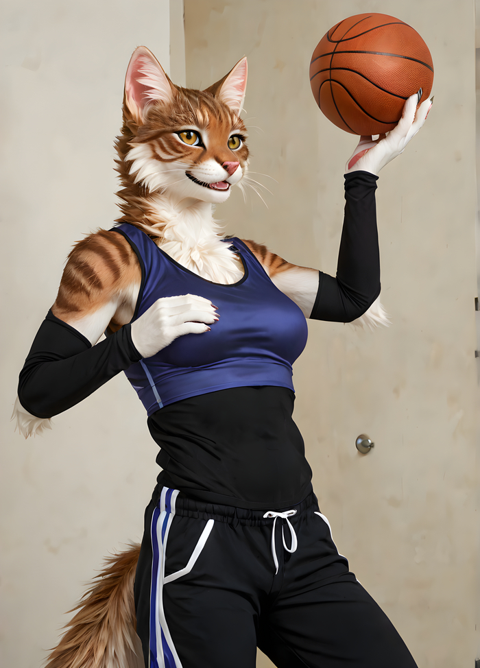    Wolfmks #948 ,  , Furry Art, Stable diffusion 3, Furry Cat, 