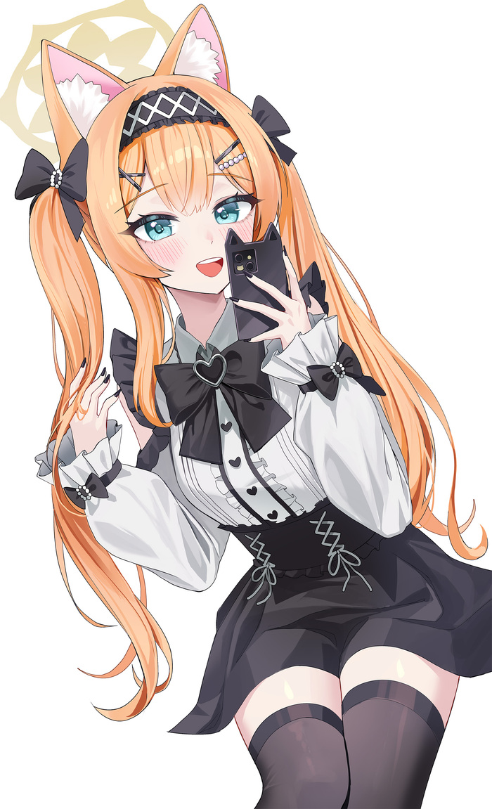 Iochi Mari #017 , Anime Art, Blue Archive, Iochi Mari, ,  , Animal Ears, ,  , , , , 