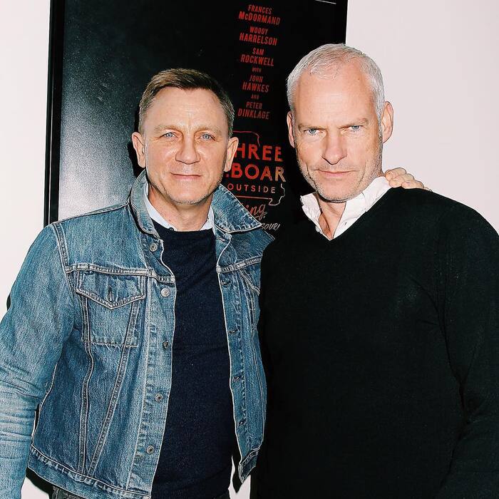 Вот такие вот они суровые парни. Мартин Макдона со своим другом Дэниелом Крейгом на одной из премьер фильма.