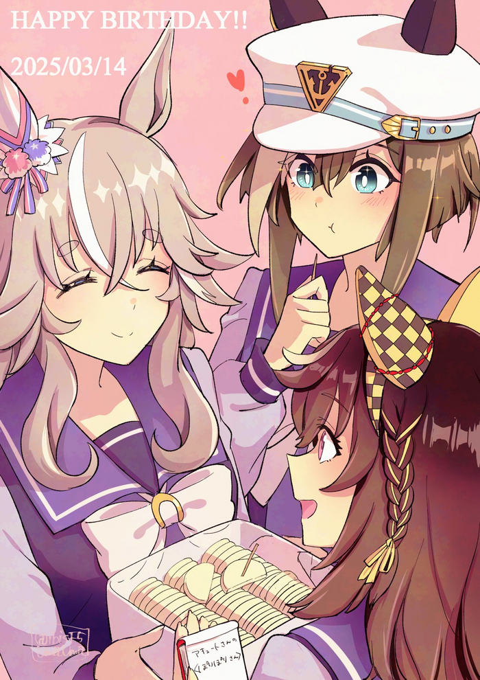 Wonder Acute, Cheval Grand & Buena Vista    14.03 , Anime Art, Uma Musume Pretty Derby, Wonder Acute, Cheval Grand, Animal Ears,  , Buena Vista