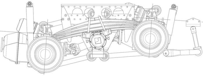 Запатентованный механизм перемещения тандемной оси. Сдвоенная тележка двигается ближе к передней оси, что повышает грузоподъёмность и сцепление с дорогой.