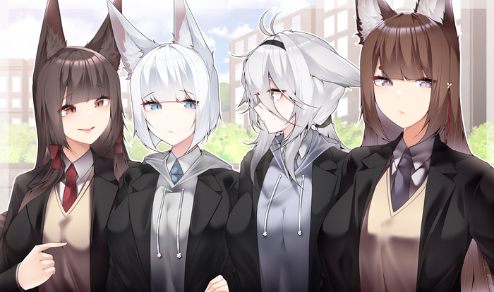  Samip, , , Anime Art, Azur Lane, Animal Ears, , , Tosa, Amagi, Akagi, Kaga