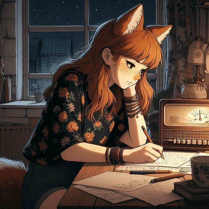 , !  ,  , , , , Anime Art, , Animal Ears, , , , , Ginger & White, 
