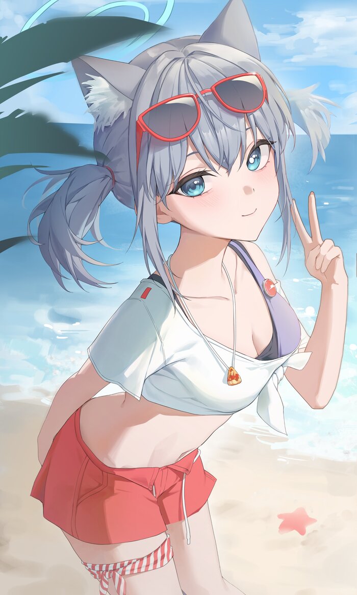   , Anime Art, , , Blue Archive, Sunaookami Shiroko, Animal Ears, , , Pooplambgoong22, 