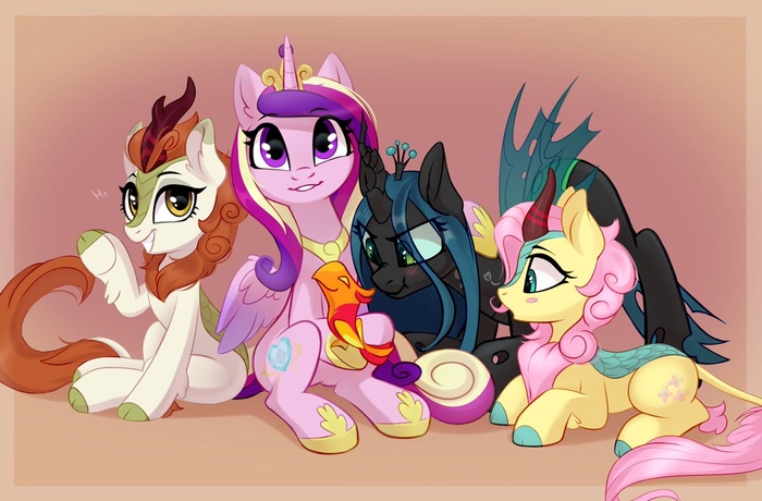   My Little Pony, Ponyart, Autumn Blaze, Princess Cadance, Fluttershy, Queen Chrysalis, Taneysha
