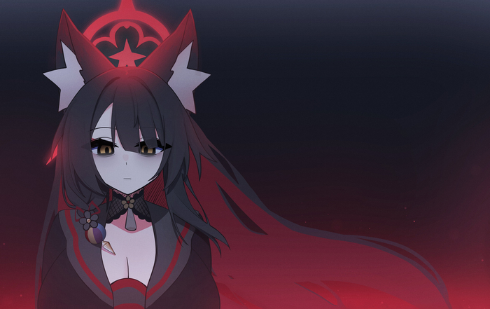 After betrayal Anime Art, , Blue Archive, Kosaka Wakamo, Animal Ears, , Snya Ko (silenzuka)