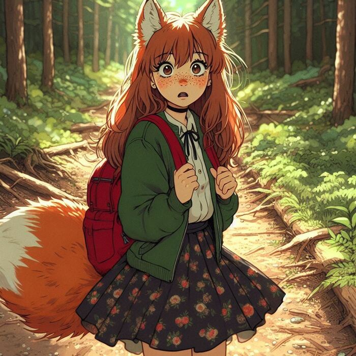    ( ) -   , ,  , , , Anime Art, Original Character, , , Animal Ears, , , , Ginger & White, 