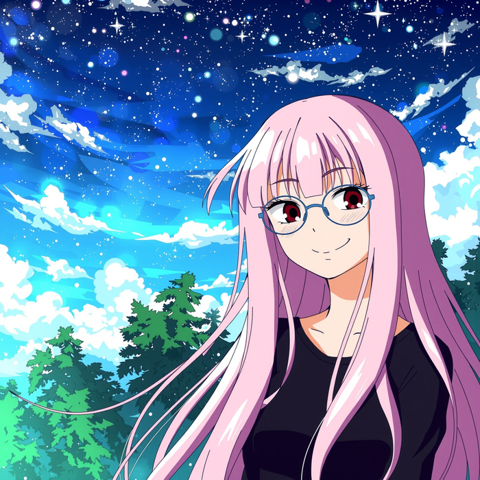 ute girl with glasses  Flux Sd, Flux, Stable Diffusion, , Anime Art,  , , , , 