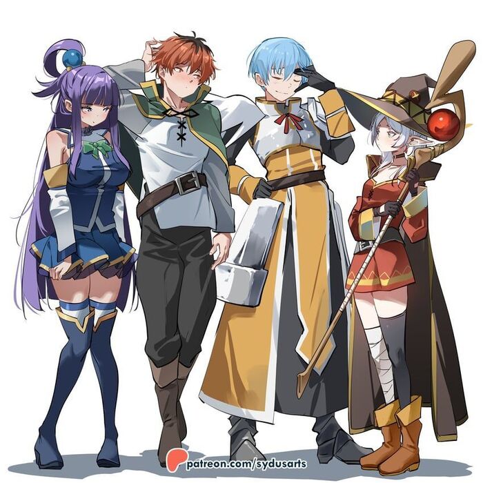       ! , Anime Art, Fern, Stark (Sousou no Frieren), Frieren, Sousou no Frieren, Konosuba, , Sydusarts, Himmel,   
