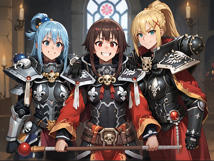       , Anime Art, , , Konosuba, Aqua, Megumin, Darkness, Warhammer 40k, Adepta Sororitas
