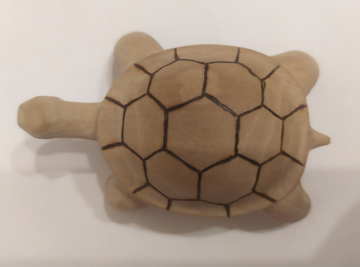 Рисунок на спине сделал с помощью выжегателя