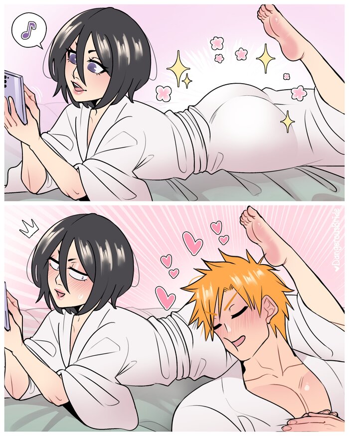  "" Dangerous Bride, , , Anime Art, Bleach, Kurosaki Ichigo, Rukia Kuchiki