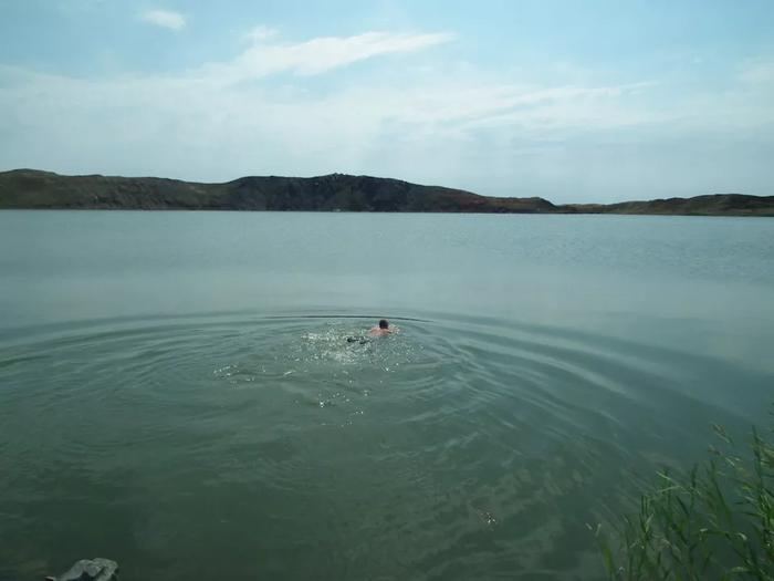 В Чагане и в наши дни купаются люди