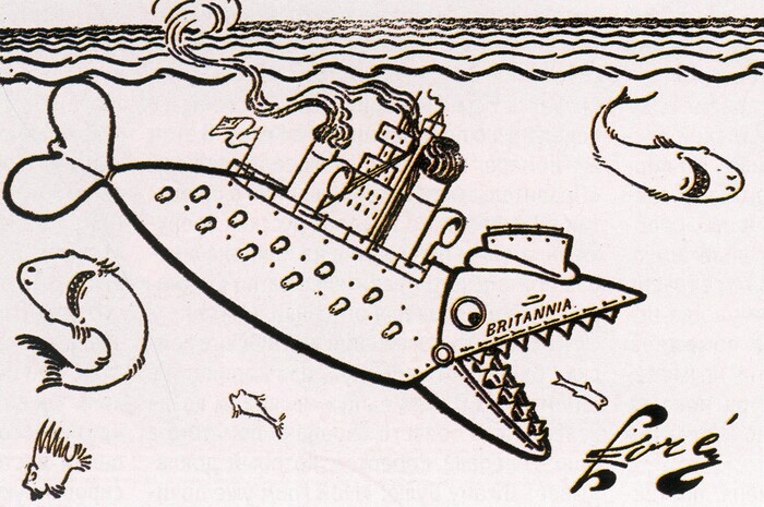 "Если бы Трансвааль был рыбой…" Русская карикатура из газеты Новое время, 1899