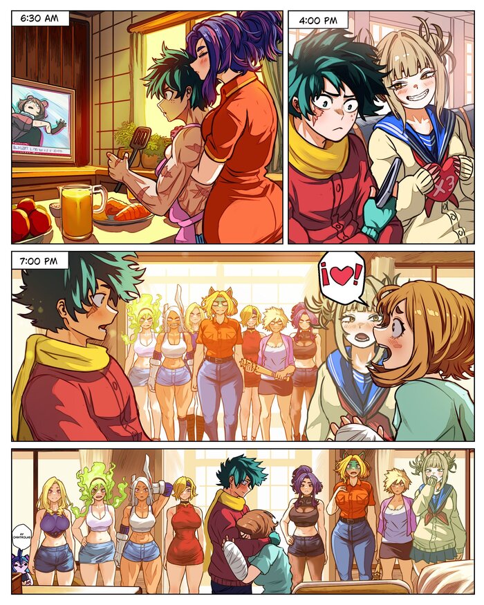     , Anime Art, Midoriya izuku, Lady Nagant, Toga Himiko, Uraraka Ochako, Ippan josei, Miruko, Ryuko Tatsuma, Boku no Hero Academia