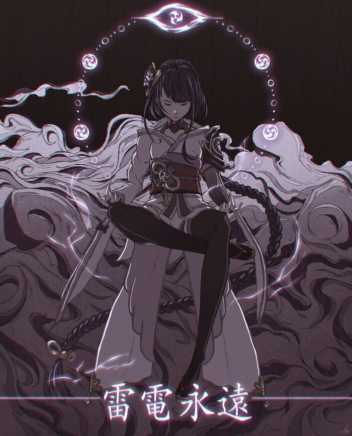 Raiden Shogun Genshin Impact, , Anime Art, Raiden Shogun (Genshin Impact), Akramness, ,  