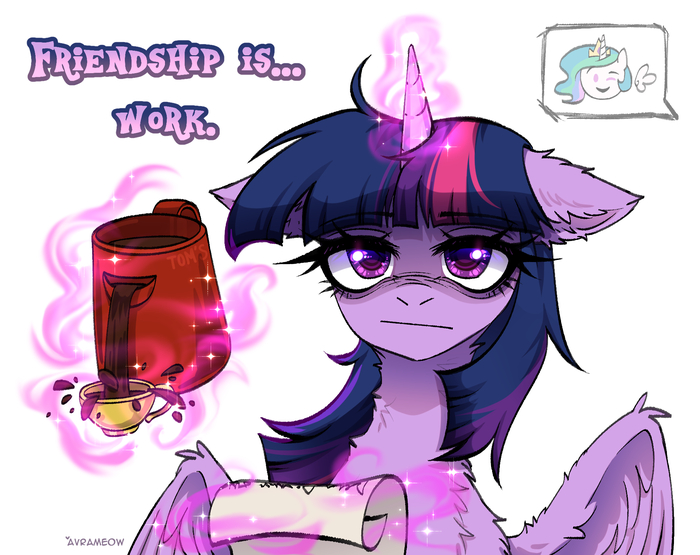    My Little Pony, Twilight Sparkle, Princess Celestia, Avrameow