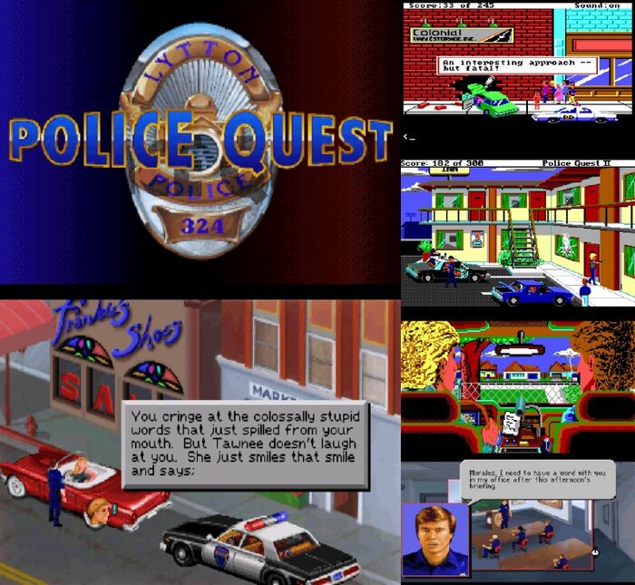   Police Quest   , Sierra, -,  , -, Carter54,  ,   DOS, Telegram ()