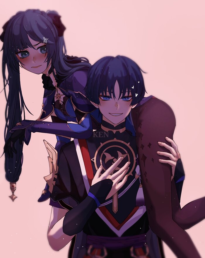   n Genshin Impact, , Anime Art, Mona (Genshin Impact), Scaramouche (Genshin Impact)