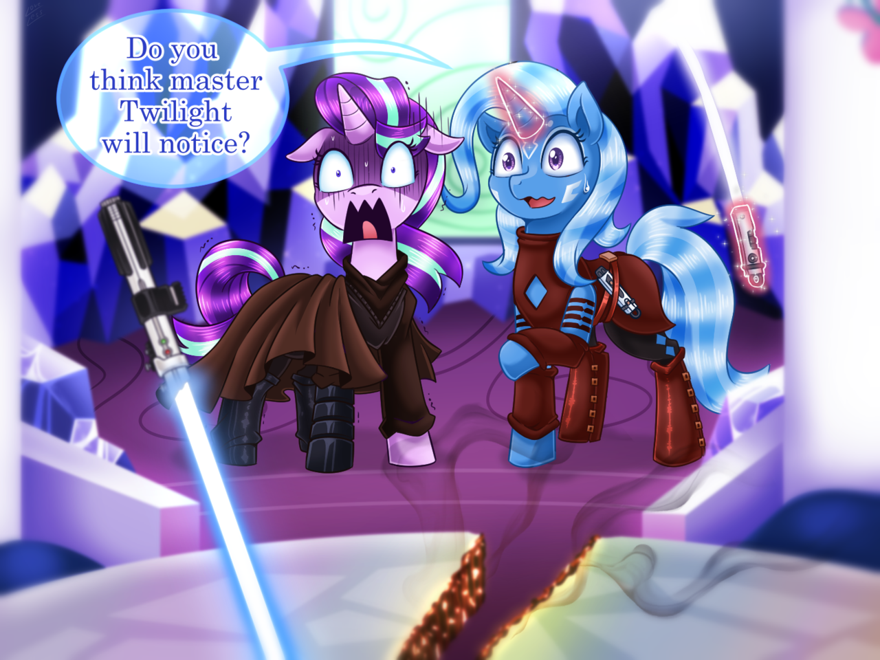 An important lesson - My little pony, PonyArt, Vavacung, Star Wars, MLP crossover, Starlight Glimmer, Trixie