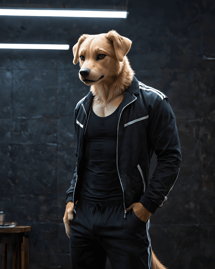    Wolfmks #1193 ,  , Furry Art, Stable diffusion 3, Furry Dog, 