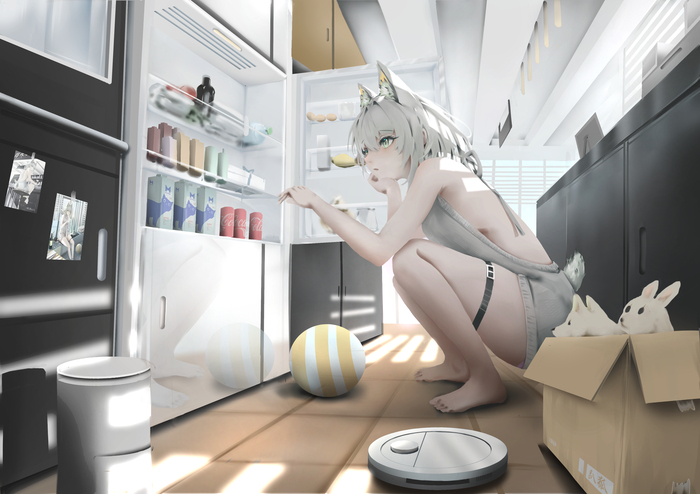 Kal'tsit Anime Art, , Arknights, Kaltsit, Animal Ears