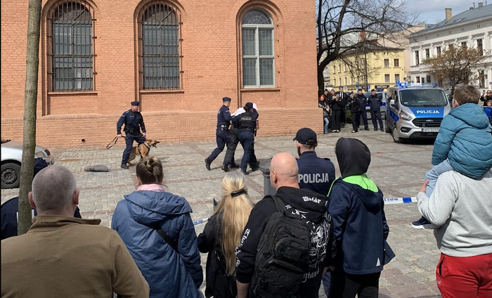 Здесь, зло уже побеждено. Гостя (польск. gość - гость, или поточное чувак) скрутили под белы рученьки и поволокли в воронок. Собакен негодует!