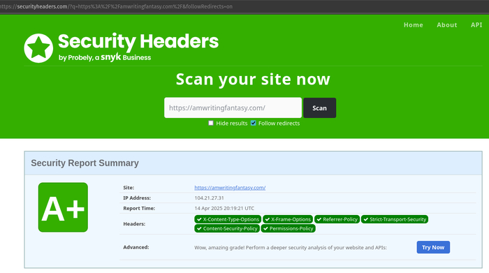 WebHostMost SecurityHeaders be like