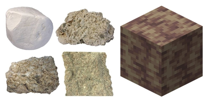 Блок "капельник" и горная порода известняк