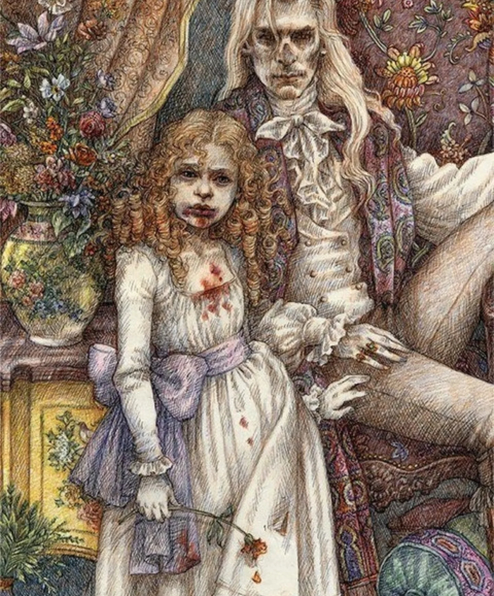 Иллюстрация художницы Энн Ивонн Гилберт для одного из изданий книги Энн Райс "Интервью с вампиром".