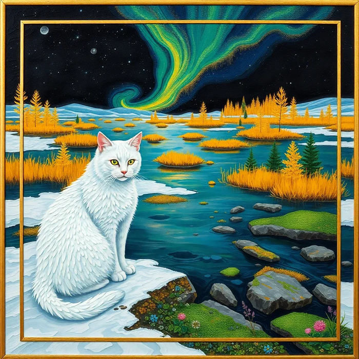 Белый кот где-то на севере, вероятно