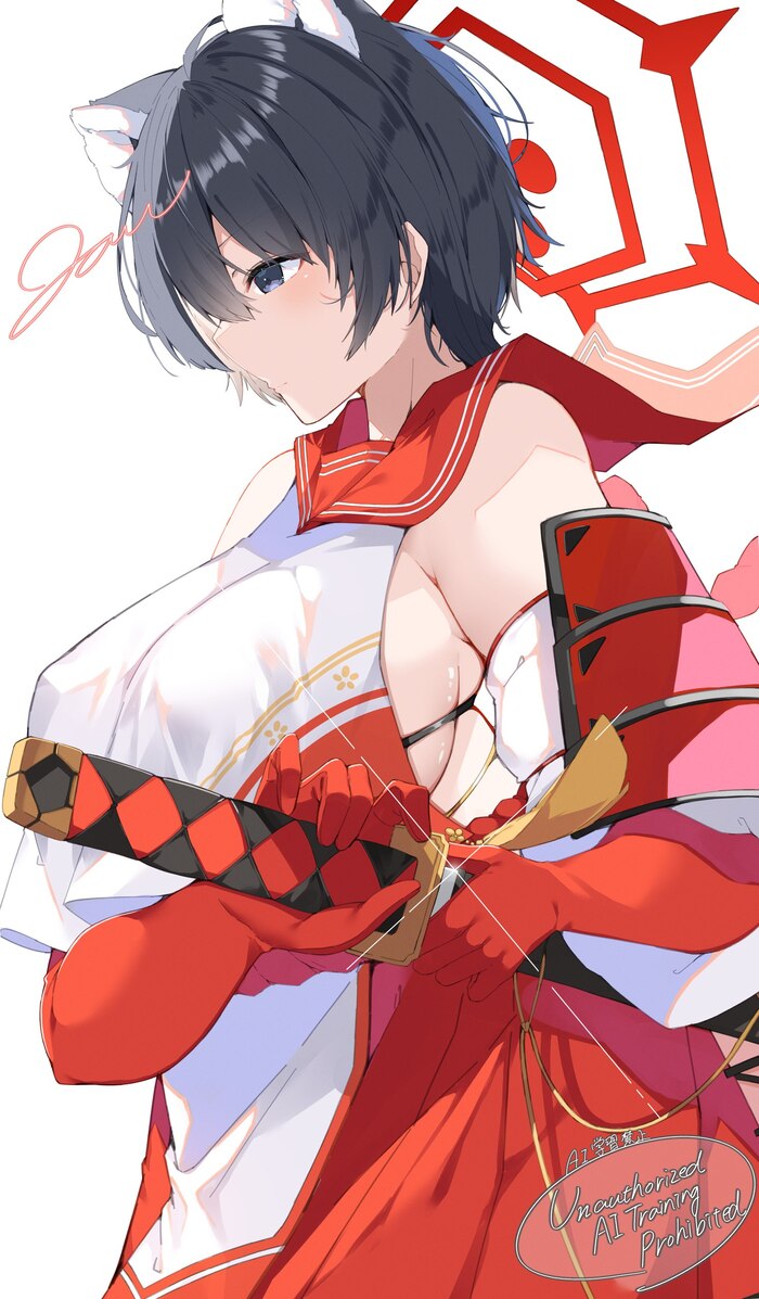 Tsubaki\Blue archive , Anime Art, Animal Ears, Blue Archive, Kasuga Tsubaki