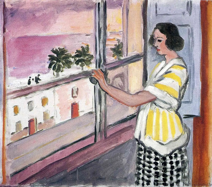 Молодая женщина у окна. Закат (1921)