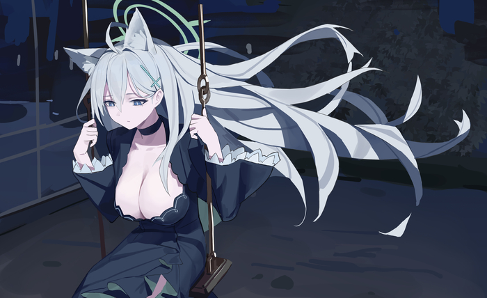  Anime Art, , Blue Archive, Shiroko Terror, Animal Ears