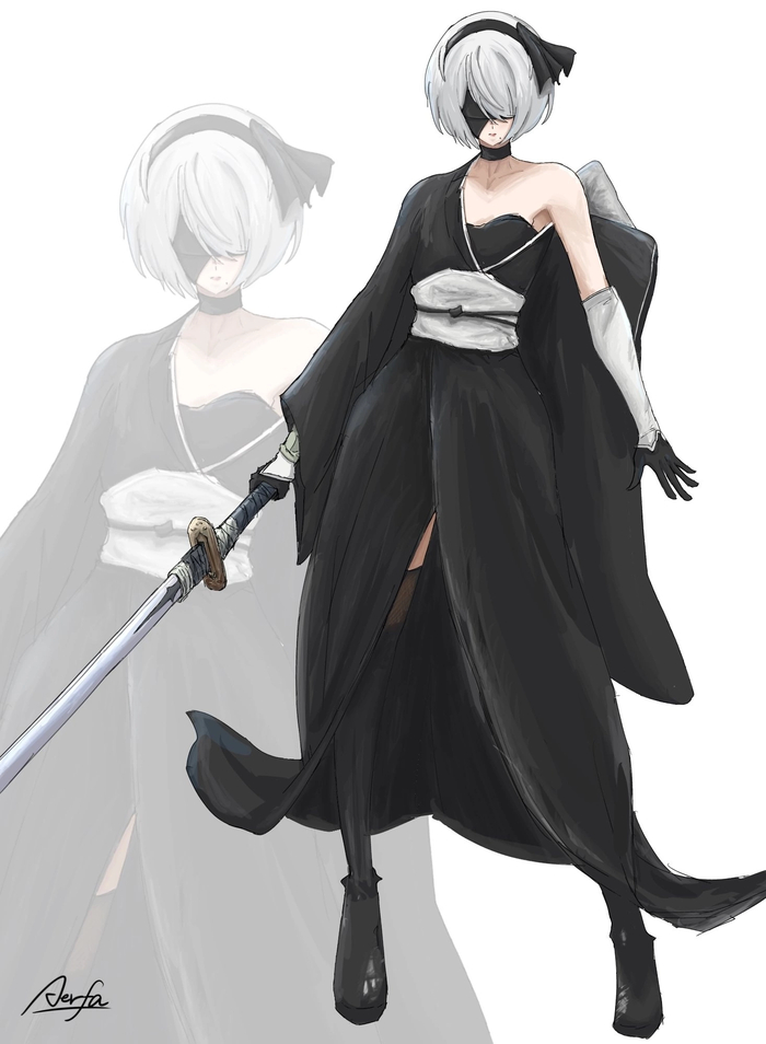 Yorha 2B , , Anime Art, Nier Automata, Yorha unit no 2 type B, 