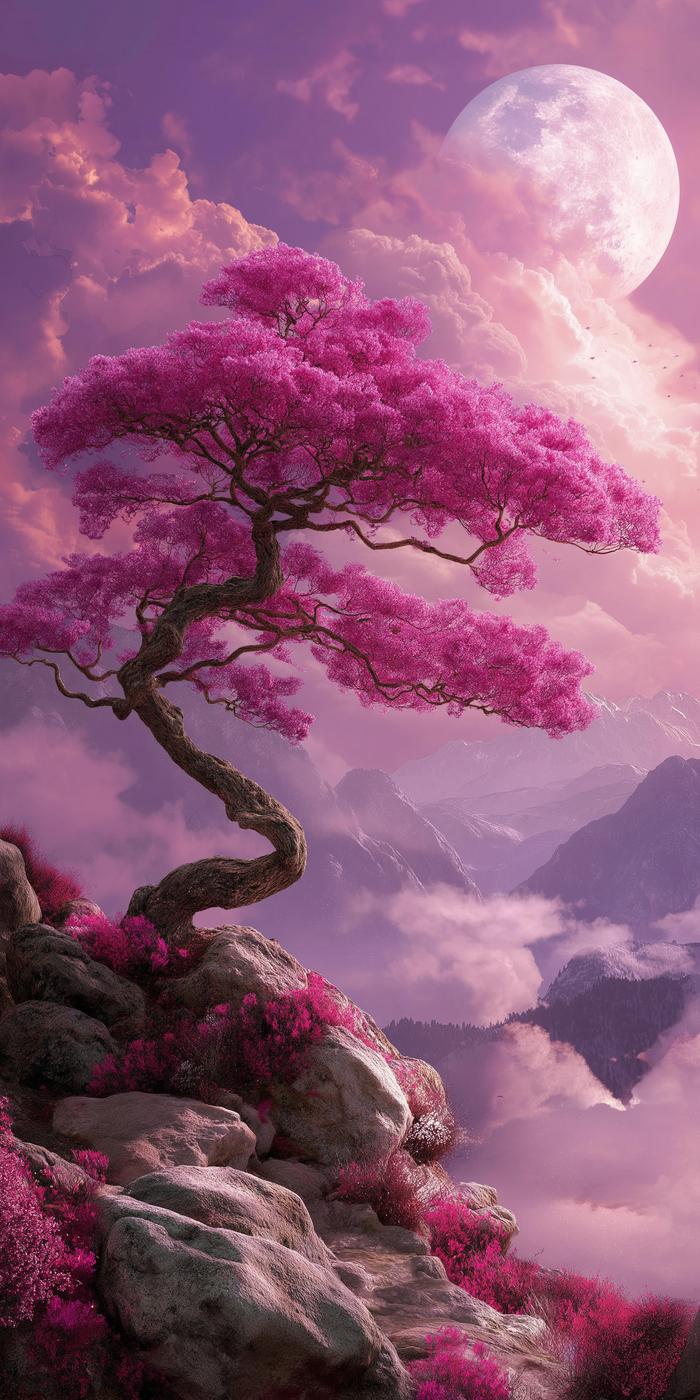 Сакура под луной