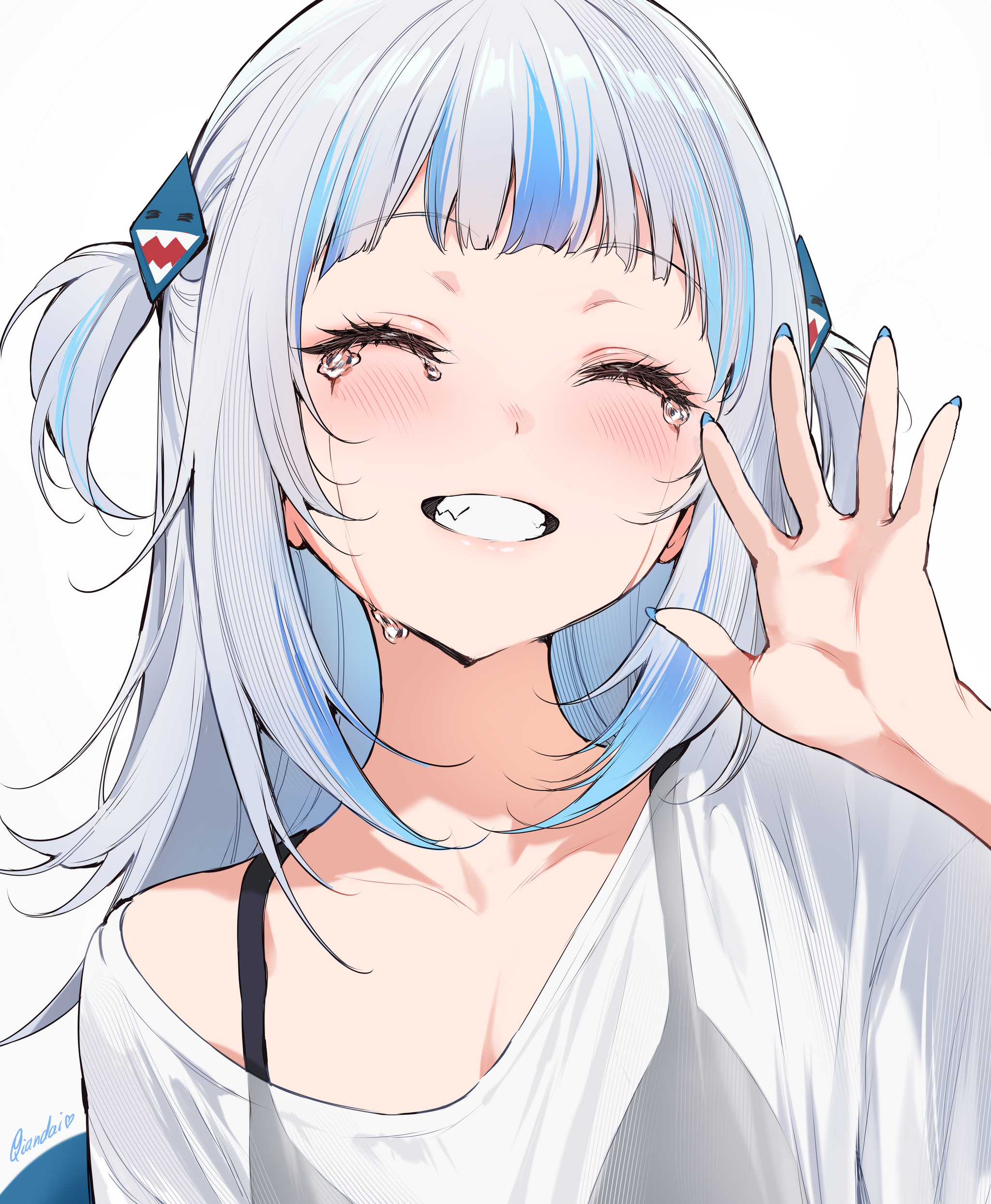 Goodbye, Gura! - Art, Anime, Anime art, Hololive, Virtual youtuber, Gawr gura, Qiandaiyiyu