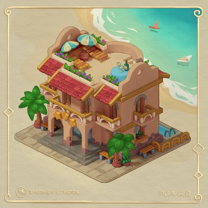    Coco-Sao Hotel!  , Game Art, Casual, Environment, , Clip Studio Paint, Blender, 