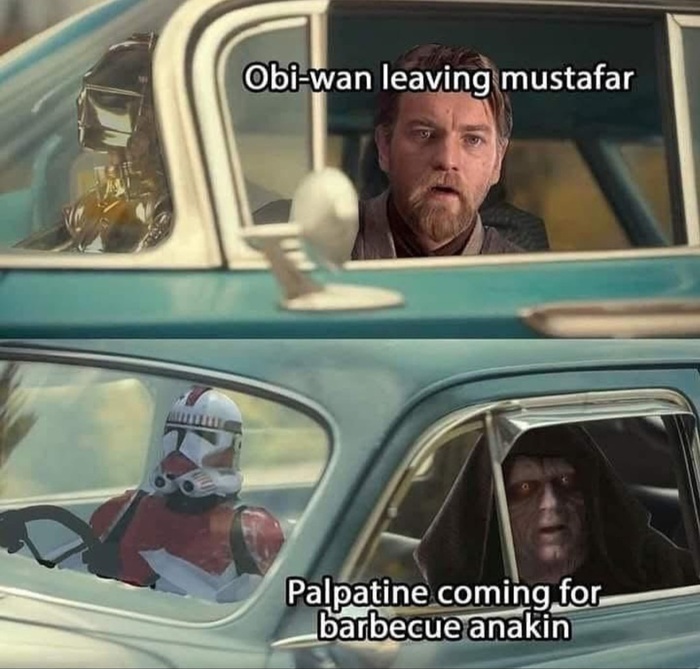 Оби-Ван покидает Мустафар и Палпатин приезжает забрать прожаренного Энакина