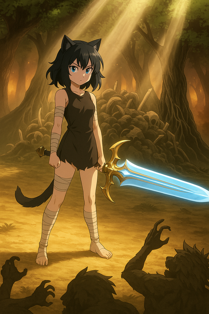   ,  ׸   , , , , Anime Art, Animal Ears, Dall-e, ChatGPT,   , , Tensei shitara Ken Deshita, Fran (Tensei shitara Ken Deshita)