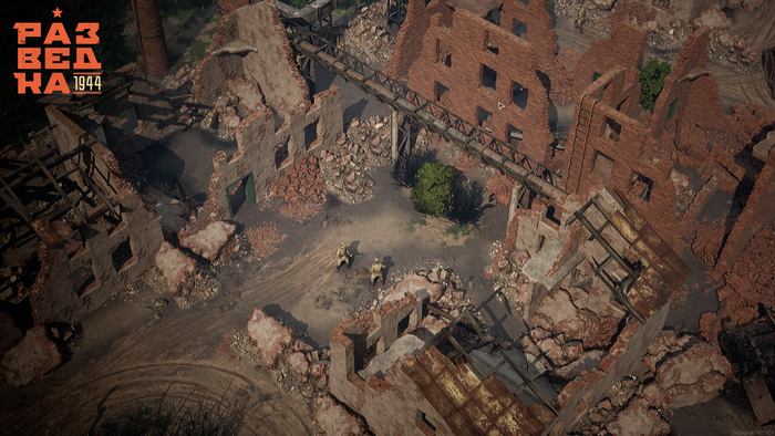 Руины на освобожденной от захватчиков территории Псковской области служили тренировочным объектом советских разведчиков для отработки боевых операций.