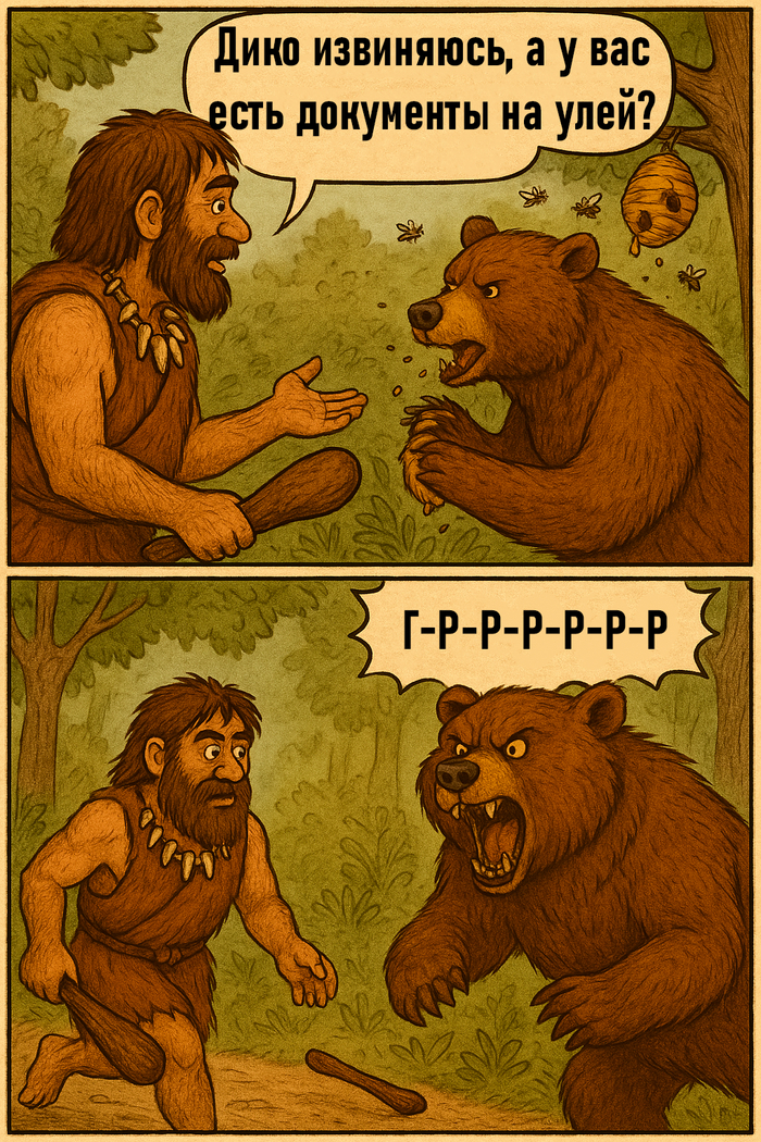 Если бы он знал, как тяжело покупать мед в магазине, то заказал бы доставку до пещеры 