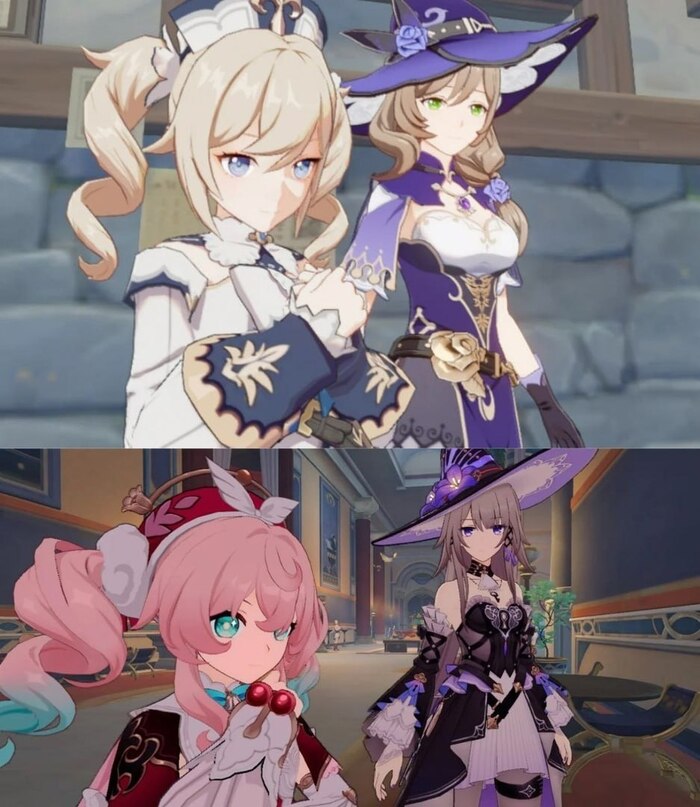     ... The Herta (Honkai: Star Rail), Barbara (Genshin Impact), Lisa (Genshin Impact), ,  , Honkai: Star Rail, Genshin Impact, Hyacine (Honkai: Star Rail)