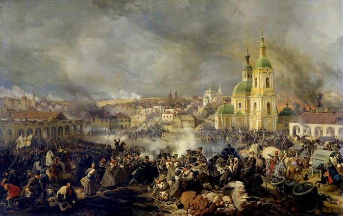 Сражение под Вязьмой 3 ноября 1812, художник Петер Фон Гесс