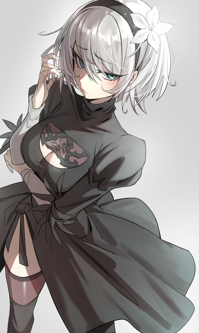   Anime Art, , Nier Automata, Yorha unit no 2 type B, Pixiv