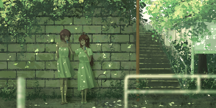    , Anime Art, Machikado Mazoku, Chiyoda Momo, Yoshida Yuuko