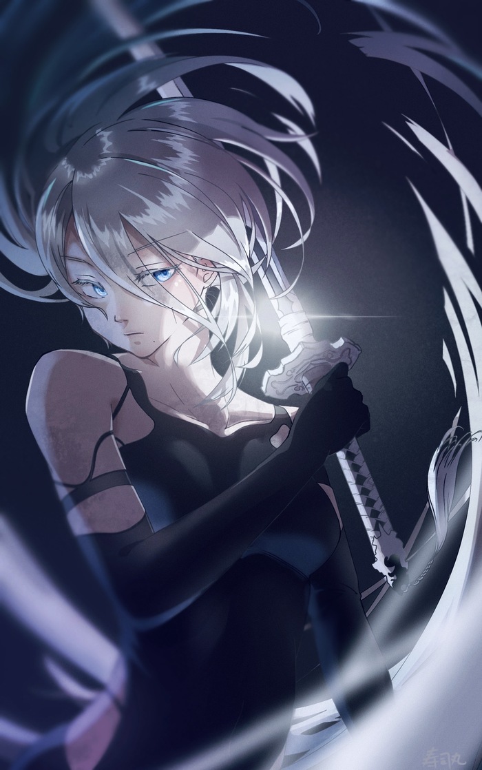   Anime Art, , Nier Automata, Yorha unit no 2 type A, Game Art, Pixiv, 