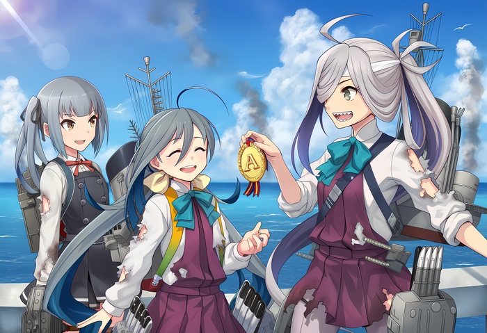  Kantai Collection, Kasumi (Kantai Collection), Asashimo, Kiyoshimo, Anime Art, , Game Art, ,  